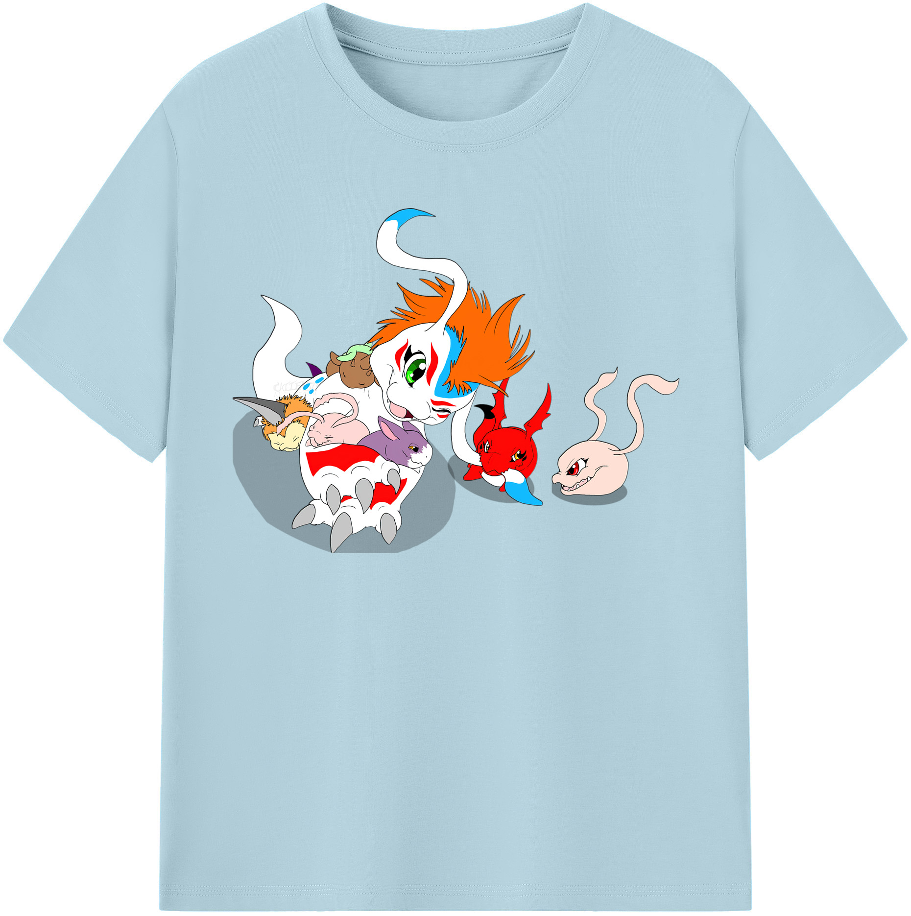 （画像用） Digimon デジタルモンスター/デジモン 綿100％半袖Tシャツ（フロントプリント）